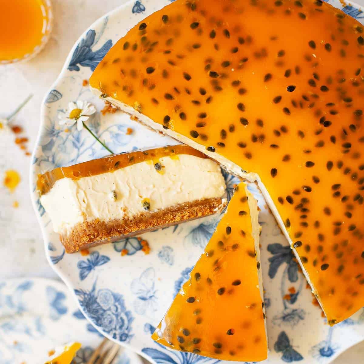 passionfruit cheesecake square
